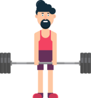 Man character training at the gym vector illustration png