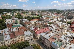 Aerial view of Lviv, Ukraine photo