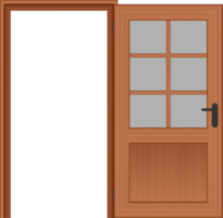 Wooden door vector illustration isolated png