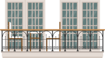 balkong på tegelvägg vektorillustration png
