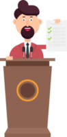 Businessman is speaking on podium png