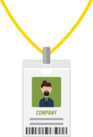 Company worker with badge vector illustration png