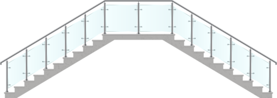escaliers avec illustration vectorielle de garde-corps en verre