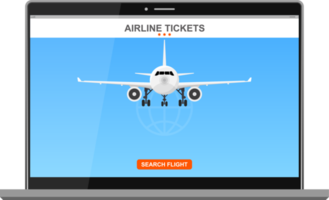 réservation de vol en ligne sur l'illustration vectorielle de l'écran