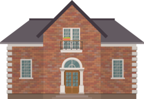 Brick house building vector illustration isolated on white background png