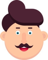 personaje de hombre con ilustración de vector de bigote png