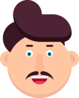 Man character with mustache vector illustration png