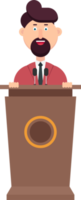 Businessman is speaking on podium png
