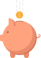 Piggy Bank with different currency png