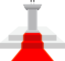 Podium tribune with red carpet vector illustration png