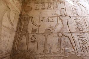 Egyptian hieroglyphs in Mortuary Temple of Seti I, Luxor, Egypt photo