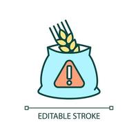 Agricultural diseases RGB color icon. Wheat damage and loss. Plant illness. Crops infection. Isolated vector illustration. Simple filled line drawing. Editable stroke