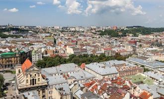 Aerial view of Lviv, Ukraine photo