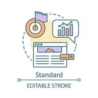 Standard concept icon. SEO keyword tool subscription idea thin line illustration. Search engine optimization. Increasing visibility of website. Vector isolated outline drawing. Editable stroke