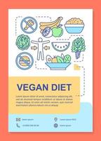 Nutrition plan brochure template layout. Vegan diet flyer, booklet, leaflet print design with linear illustrations. Organic food vector page layouts for magazines, annual reports, advertising posters