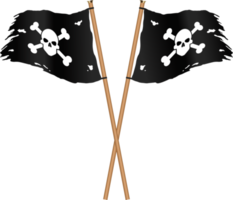 drapeaux pirates noirs croisés avec os et crâne png