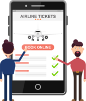 Book your flight online concept vector illustration png