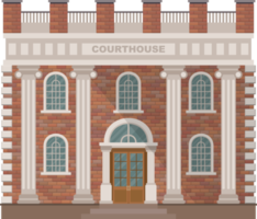 Gerichtsgebäude-Vektorillustration lokalisiert auf weißem Hintergrund png