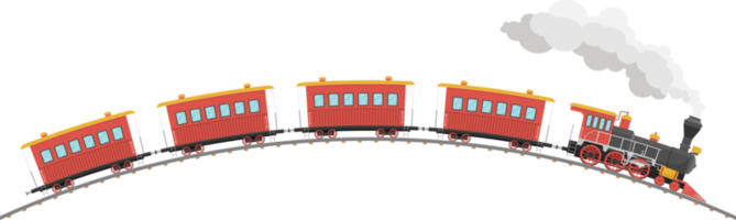 locomotiva a vapore d'epoca e vagoni png
