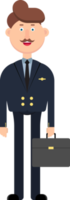 illustrazione vettoriale del carattere pilota dell'aereo isolata su bianco png