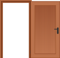 Wooden door vector illustration isolated
