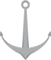 Ship anchor with rope vector illustration png