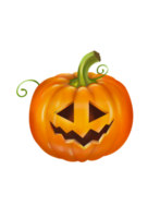 een digitale hand trekt en schildert schattige halloween-pompoen, isoleer afbeelding. png