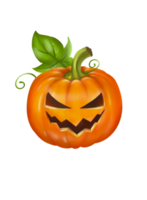 uma mão digital desenhar e pintar de abóbora de halloween com raiva, isolar a imagem. png