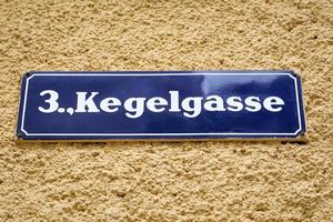 Kegelgasse Street Sign in Vienna, Austria photo