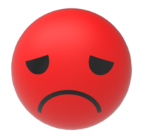 triste, 3d renderizar emoji vermelho png