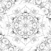 Mandala Coloring page, Antistress colouring page for adults, Mandala Outline drawing Vector illustration