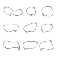 Hand drawn set of speech bubbles isolated Doodle set element vector
