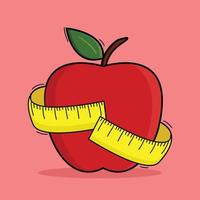 Illustration vector graphic of Apple and measure tape