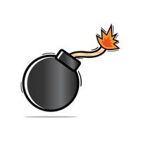 bomb that lights up and is about to explode vector