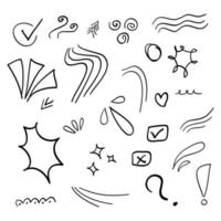 Hand drawn abstract set elements vector