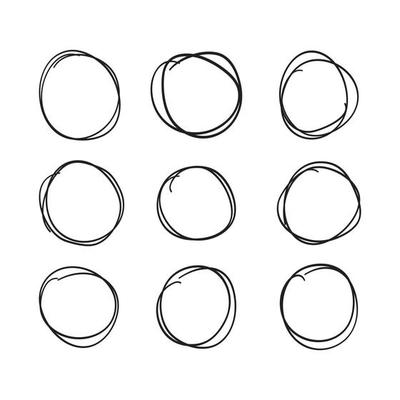 set of hand drawn circle marker