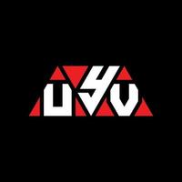 diseño de logotipo de letra triangular uyv con forma de triángulo. monograma de diseño del logotipo del triángulo uyv. plantilla de logotipo de vector de triángulo uyv con color rojo. logotipo triangular uyv logotipo simple, elegante y lujoso. uyv