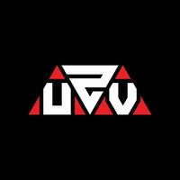 UZV triangle letter logo design with triangle shape. UZV triangle logo design monogram. UZV triangle vector logo template with red color. UZV triangular logo Simple, Elegant, and Luxurious Logo. UZV