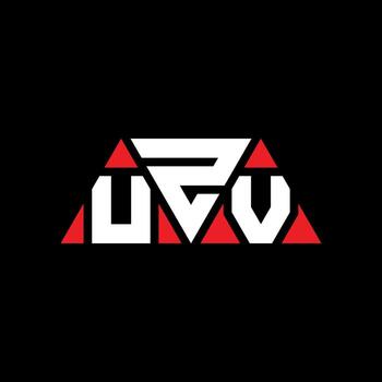 UZV triangle letter logo design with triangle shape. UZV triangle logo design monogram. UZV triangle vector logo template with red color. UZV triangular logo Simple, Elegant, and Luxurious Logo. UZV