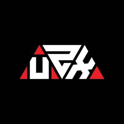 UZX triangle letter logo design with triangle shape. UZX triangle logo design monogram. UZX triangle vector logo template with red color. UZX triangular logo Simple, Elegant, and Luxurious Logo. UZX
