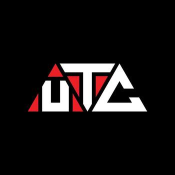 UTC triangle letter logo design with triangle shape. UTC triangle logo design monogram. UTC triangle vector logo template with red color. UTC triangular logo Simple, Elegant, and Luxurious Logo. UTC