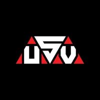 USV triangle letter logo design with triangle shape. USV triangle logo design monogram. USV triangle vector logo template with red color. USV triangular logo Simple, Elegant, and Luxurious Logo. USV
