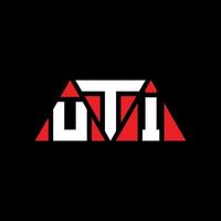 diseño de logotipo de letra triangular uti con forma de triángulo. monograma de diseño de logotipo de triángulo uti. plantilla de logotipo de vector de triángulo uti con color rojo. logotipo triangular uti logotipo simple, elegante y lujoso. Uti