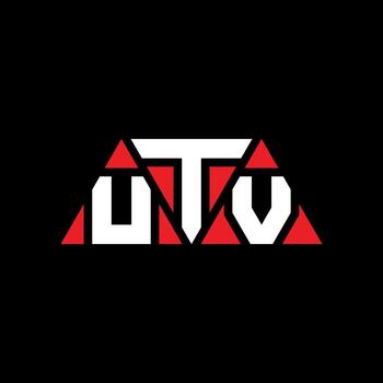 UTV triangle letter logo design with triangle shape. UTV triangle logo design monogram. UTV triangle vector logo template with red color. UTV triangular logo Simple, Elegant, and Luxurious Logo. UTV