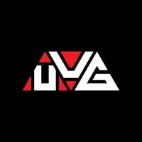 UUG triangle letter logo design with triangle shape. UUG triangle logo design monogram. UUG triangle vector logo template with red color. UUG triangular logo Simple, Elegant, and Luxurious Logo. UUG
