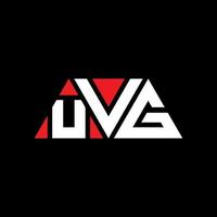 UVG triangle letter logo design with triangle shape. UVG triangle logo design monogram. UVG triangle vector logo template with red color. UVG triangular logo Simple, Elegant, and Luxurious Logo. UVG