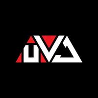 diseño de logotipo de letra triangular uvj con forma de triángulo. monograma de diseño del logotipo del triángulo uvj. plantilla de logotipo de vector de triángulo uvj con color rojo. logotipo triangular uvj logotipo simple, elegante y lujoso. uvj