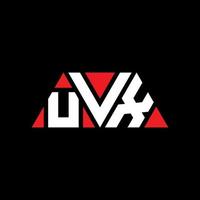 diseño de logotipo de letra triangular uvx con forma de triángulo. monograma de diseño del logotipo del triángulo uvx. Plantilla de logotipo de vector de triángulo uvx con color rojo. logotipo triangular uvx logotipo simple, elegante y lujoso. uvx