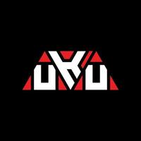 UKU triangle letter logo design with triangle shape. UKU triangle logo design monogram. UKU triangle vector logo template with red color. UKU triangular logo Simple, Elegant, and Luxurious Logo. UKU