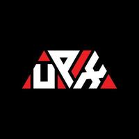 diseño de logotipo de letra triangular upx con forma de triángulo. monograma de diseño de logotipo de triángulo upx. plantilla de logotipo de vector de triángulo upx con color rojo. logotipo triangular upx logotipo simple, elegante y lujoso. upx